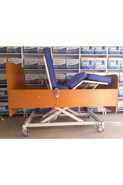 EMEK SAĞLIK Tan 3 Motorlu Ahşap Hasta Karyolası - Resim 3