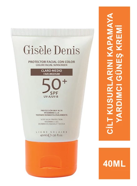 Gisele Denis Color Facial Suncreen Spf50+ Fair/Medium Yüz İçin Renkli Güneş Koruma Kremi  40 ml