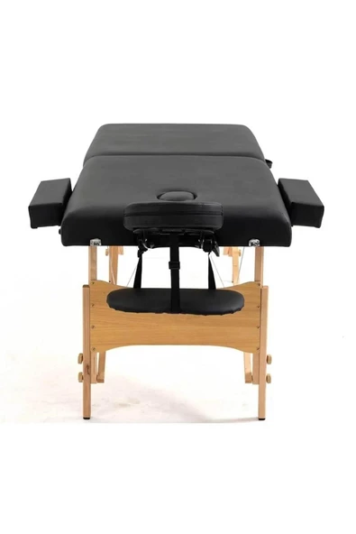 MEDİKALBİRLİK 2 Parça Ahşap Katlanır Masaj Masası İthal Siyah SMT-WT021 - Resim 2