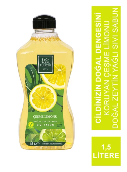 Eyüp Sabri Tuncer Doğal Zeytinyağlı Sıvı Sabun Çeşme Limonu 1,5 Lt