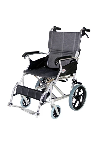 MEDİKALBİRLİK kraustmann Refakatçi Tekerlekli Sandalye lüx füme - Resim 3