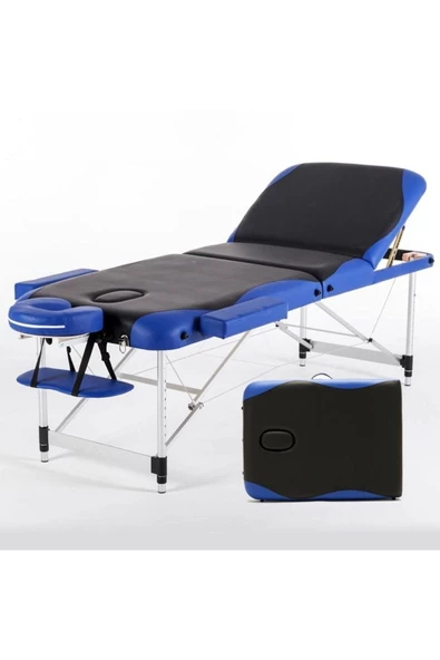 MEDİKALBİRLİK Metal 3 Parça Masaj Masası Siyah-mavi ürün görseli