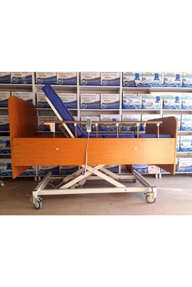 MEDİKALBİRLİK 3 Motorlu Ahşap Ev Tipi Hasta Karyolası - Resim 3