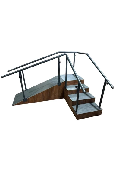 MEDİKALBİRLİK Rampalı Kaymaz Taban Egzersiz Kürsüsü Merdiveni - Resim 2