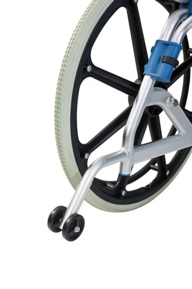 TEKERLEKLİ İSKEMLE B-561m Alüminyum Manuel Banyo Tuvalet Tekerlekli Sandalye - Resim 4