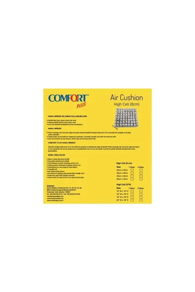 MEDİKALBİRLİK Comfort Plus DM-845 Havalı Oturma Minderi 45x40x8 - Resim 4
