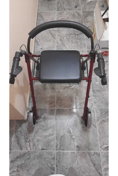MEDİKALBİRLİK KRAUSTMANN Ekonomik Rolatör Tekerlekli Rollator Yürüteç Hasta Yaşlı Yürüteci Oturaklı frenli 4 teker - Resim 5