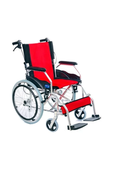 MEDİKALBİRLİK Comfort Plus Ky863laj-a20 Alüminyum Özellikli Tekerlekli Sandalye Kırmızı