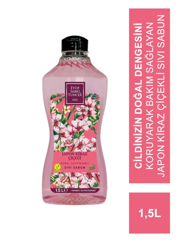 Eyüp Sabri Tuncer Doğal Zeytinyağlı Sıvı Sabun Japon Kiraz Çiçeği 1,5 Lt