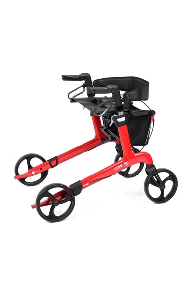 MEDİKALBİRLİK Comfort Plus Spırıt X4 Carbon Fiber Rolatör Yürüteç Kırmızı - Resim 4