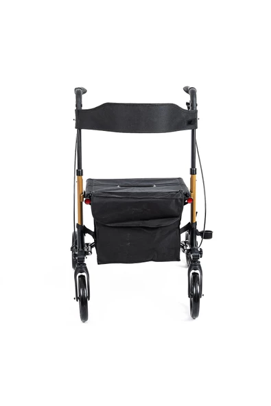 MEDİKALBİRLİK MD-9102 Altın Renk Lüx Alüminyum Rolatör Tekerlekli Yürüteç - Resim 5