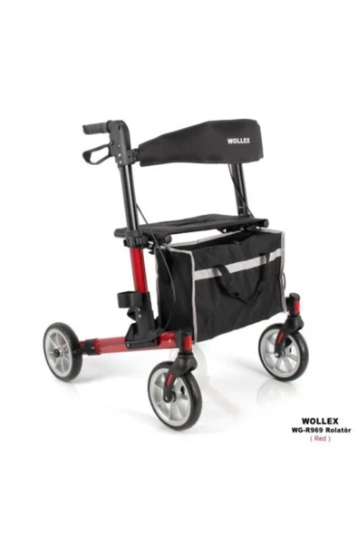 WOLLEX Wg-r969 Alüminyum Tekerlekli Rolatör (kırmızı) ürün görseli 1