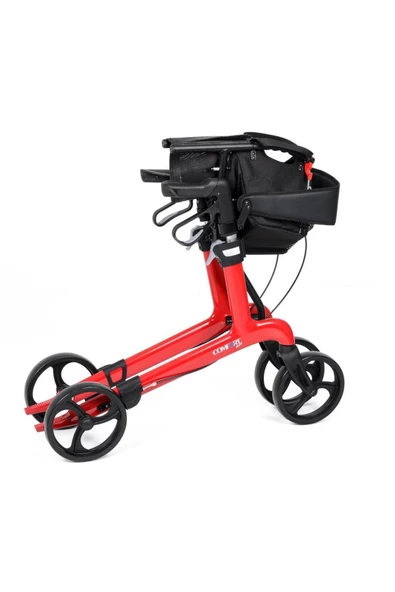 MEDİKALBİRLİK Comfort Plus Spırıt X4 Carbon Fiber Rolatör Yürüteç Kırmızı - Resim 5