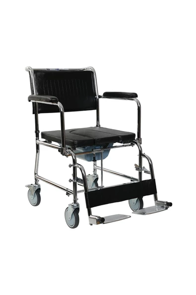 GOLFİ Alüminyum Katlanabilir Manuel Klozetli Banyo Sandalyesi Comfortable Wheelchair