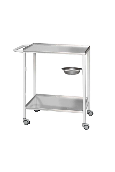 MEDİKALBİRLİK Paslanmaz Çelik Tek Taslı Pansuman Arabası E-2522 ürün görseli 1