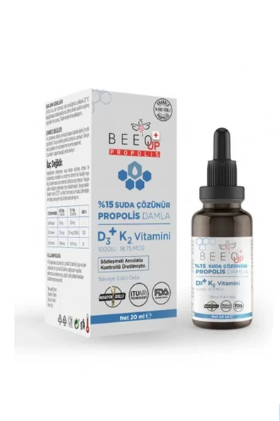 Beeo Up Propolis D3+K2 Vitamini %15 Suda Çözünür Damla 20 ml