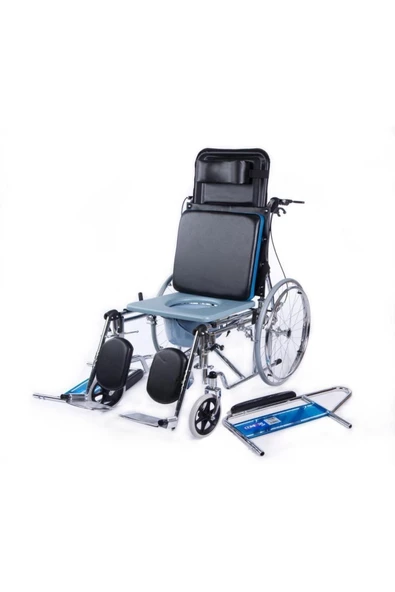 MEDİKALBİRLİK Comfort Plus KY609GC Sırtı Yatar Ayak Kalkar Tuvalet Özellikli Tekerlekli Sandalye ürün görseli 1