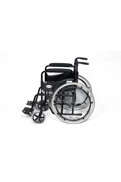 WİTRA E100 Standart Manuel Tekerlekli Sandalye Ekose Kumaş- Hasta Transfer Sandalyesi - Resim 2