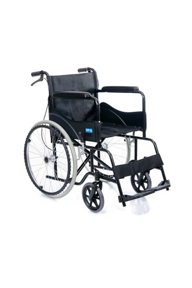 MEDİKALÖZTÜRK Comfort Plus Ky809 Siyah Kumaş Standart Transfer Refakatçı Frenli Tekerlekli Sandalye Dm809 Siyah
