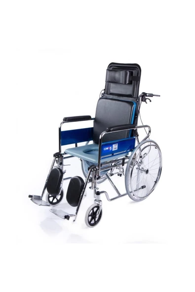 MEDİKALBİRLİK Comfort Plus KY609GC Sırtı Yatar Ayak Kalkar Tuvalet Özellikli Tekerlekli Sandalye - Resim 5
