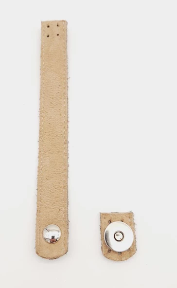 Çanta Aksesuar Nubuk Süet Suni Deri Bej Gümüş Metalli 18x2 Cm Kapak