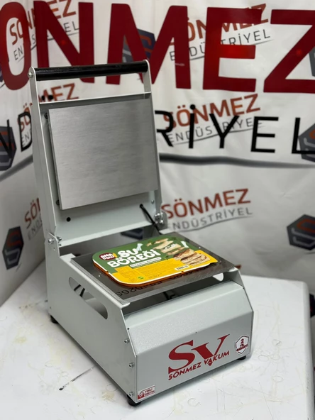 Sönmez Vakum Karton Tabak Yapıştırma Makinesi Su Böreği Döner Paketleme Makinası - Resim 2