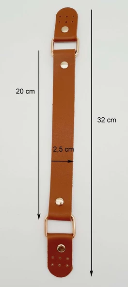 Çanta Aksesuar Tek Kat Suni Deri Siyah Renk Tutma Sapı Light Gold Metalli - 3