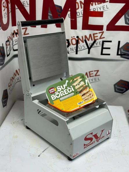 Sönmez Vakum Karton Tabak Yapıştırma Makinesi Su Böreği Döner Paketleme Makinası - Resim 4