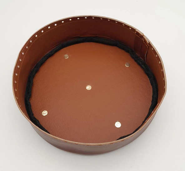 Çanta Aksesuar Taba Suni Deri 22 cm Yuvarlak Yüksek Çanta Tabanı Light Gold Metalli - 2