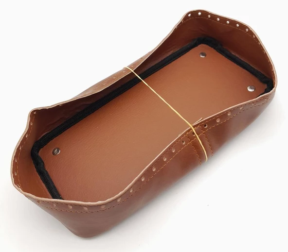 Çanta Aksesuar Taba Suni Deri 28x13 cm Yüksek Çanta Tabanı Gümüş Metalli - 2