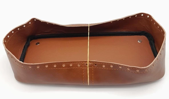 Çanta Aksesuar Taba Suni Deri 28x13 cm Yüksek Çanta Tabanı Gümüş Metalli