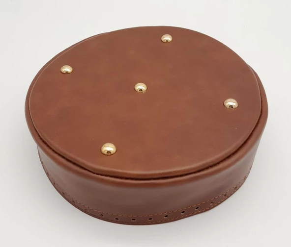 Çanta Aksesuar Taba Suni Deri 22 cm Yuvarlak Yüksek Çanta Tabanı Light Gold Metalli - 3