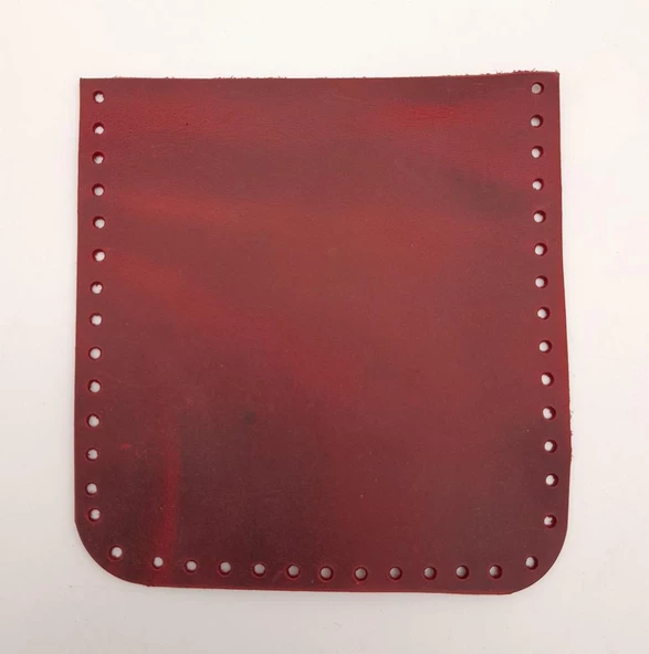 Çanta Aksesuar Crazy Oil Kırmızı Gerçek Deri 12x12 cm Cep