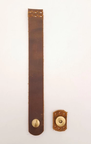 Çanta Aksesuar 18x2,3 cm Crazy Oil Hardal Sarı Gerçek Deri Düz Çanta Kapağı Antik Metalli - 1