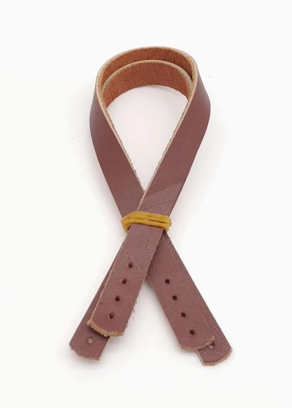 Çanta Aksesuar Gerçek Deri 35X1.2 Cm Kızıl Kahve Renk Çanta Sapı - 2