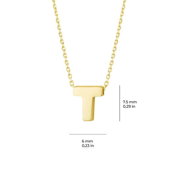 14 Ayar Altın T Harfi Kolye 1,37 gr - 2