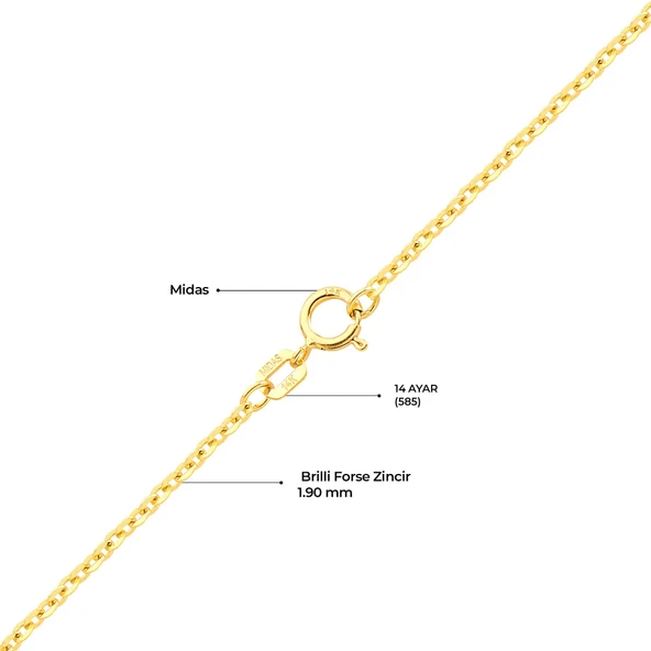 14 Ayar 45 cm Brilli Forse Altın Zincir Kolye 2,00 gr - Resim 3