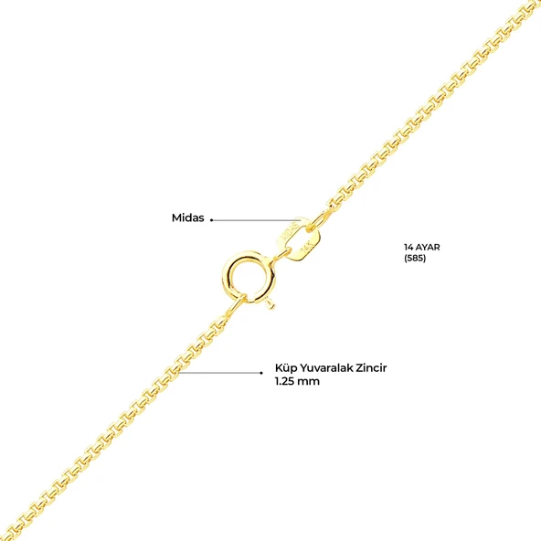 14 Ayar 45 cm Küp Altın Zincir Kolye 1,83 gr - Resim 3