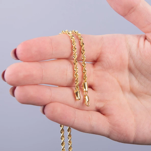 14 Ayar 50 cm Halat Altın Zincir Kolye 3,83 gr - Resim 3