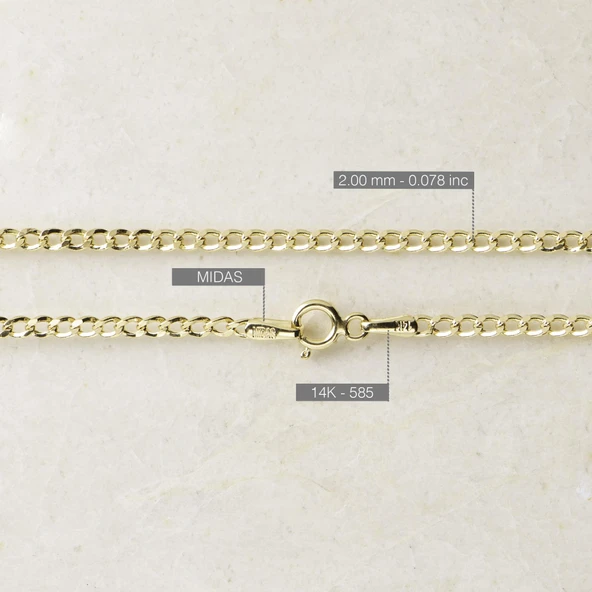 14 Ayar 45 cm Gurmet Altın Zincir Kolye 2,08 gr - 4