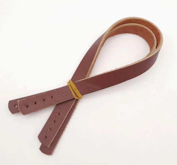 Çanta Aksesuar Gerçek Deri 35X1.2 Cm Kızıl Kahve Renk Çanta Sapı - 3