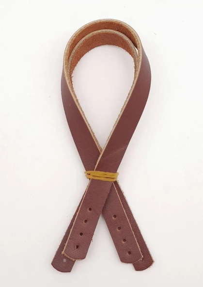 Çanta Aksesuar Gerçek Deri 35X1.2 Cm Kızıl Kahve Renk Çanta Sapı