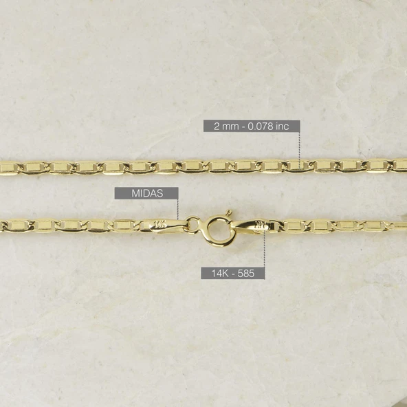 14 Ayar 45 cm Valentino Altın Zincir Kolye 1,95 gr - 4