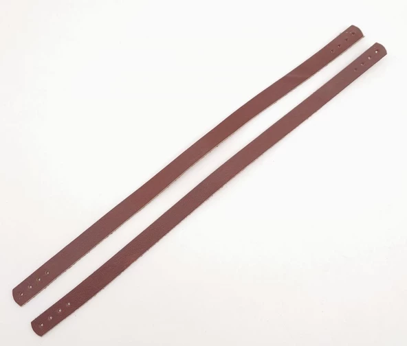 Çanta Aksesuar Gerçek Deri 35X1.2 Cm Kızıl Kahve Renk Çanta Sapı - 4