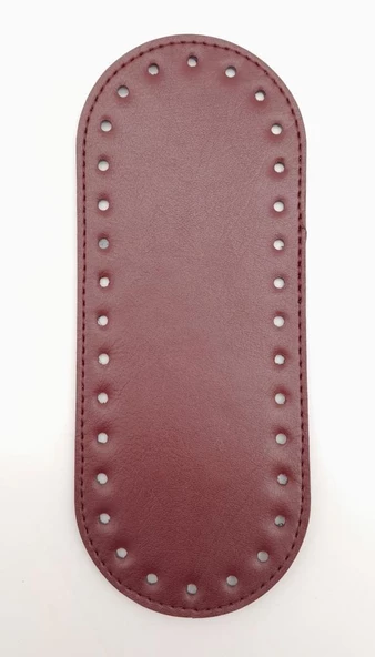 Çanta Aksesuar Suni Deri Bordo 20X8 cm Oval Çanta Tabanı