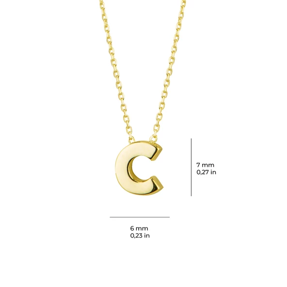 14 Ayar Altın C Harfi Kolye 1,45 gr - Resim 2