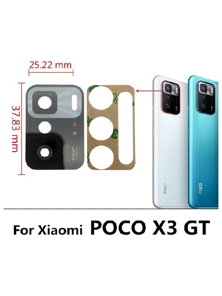 Xiaomi Poco X3 Gt Arka Kamera Camı Lens Yapışkanlı