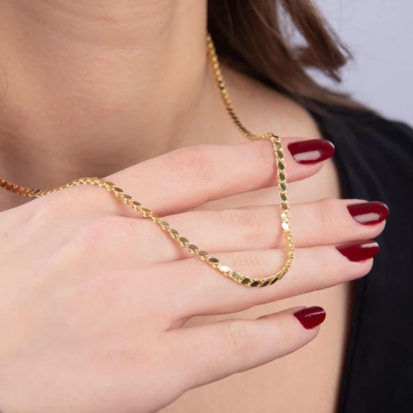 14 Ayar 50 cm Pullu Altın Zincir Kolye 4,13 gr - 2