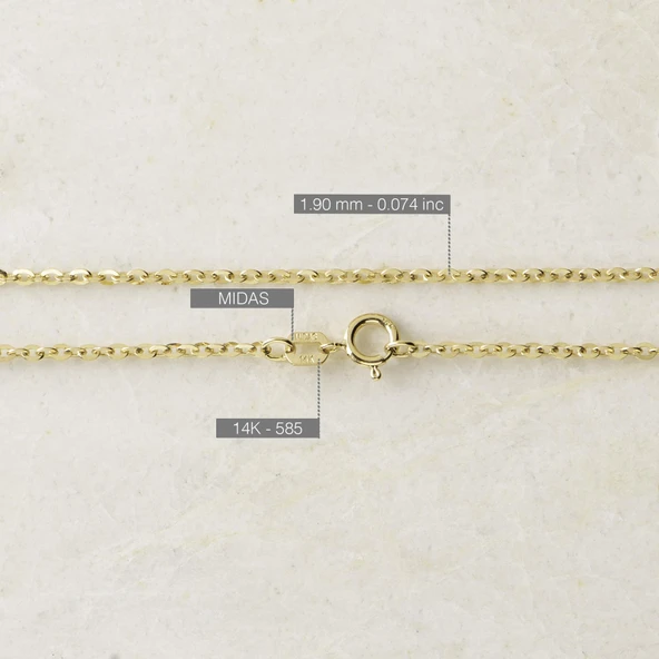14 Ayar 45 cm Brilli Forse Altın Zincir Kolye 2,00 gr - 4