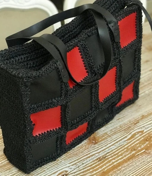 Çanta Aksesuar 10x10 cm Kare Suni Deri Siyah Renk 1 Adet - 4
